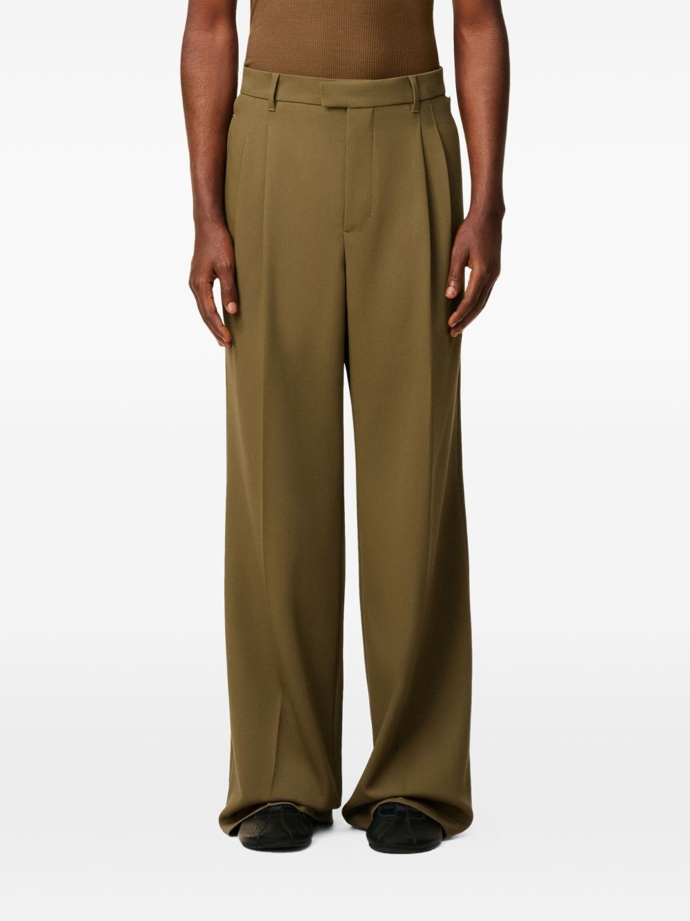 pleated wide-leg tailored trousers - 5
