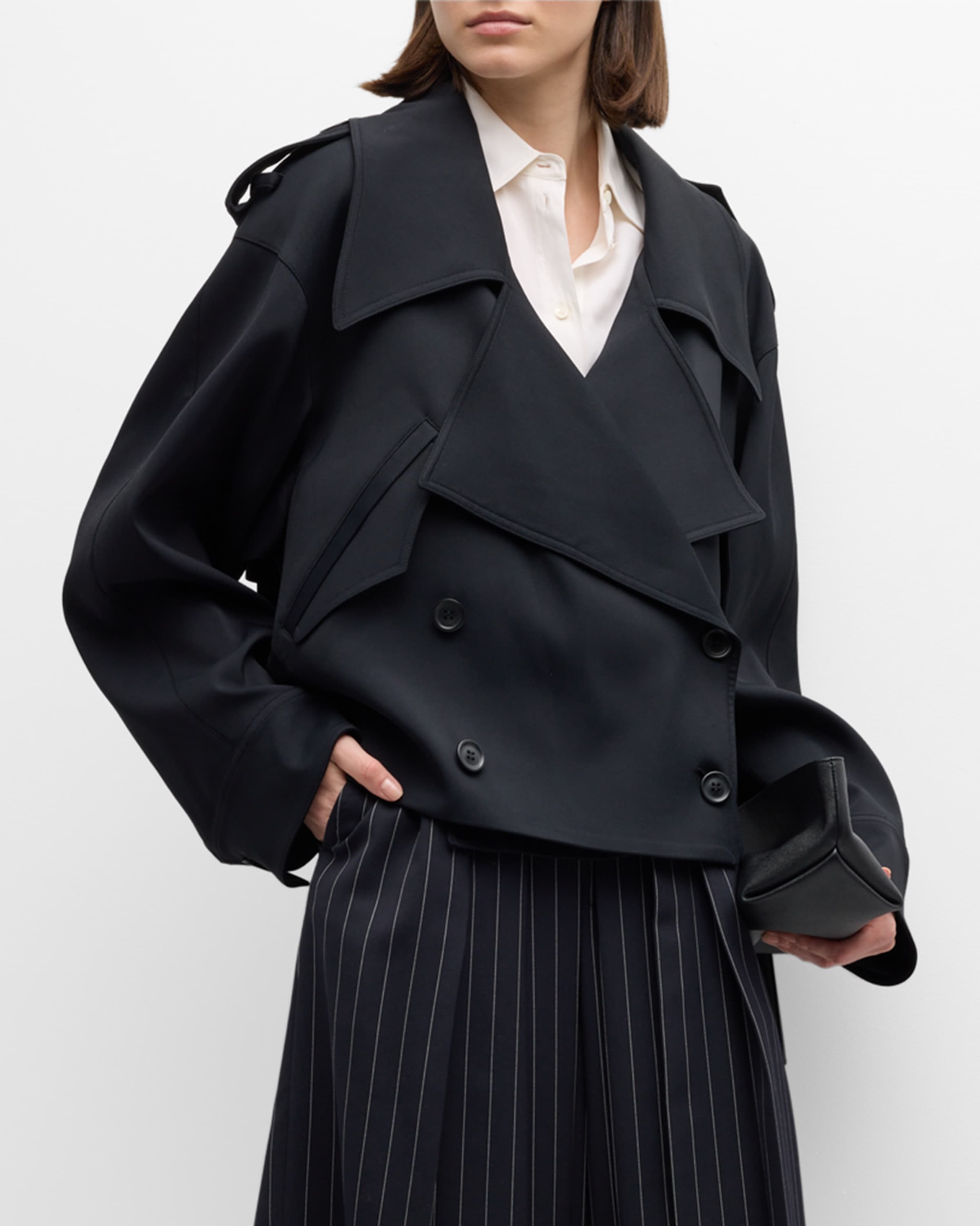 Fluid Cropped Trench Coat - 2