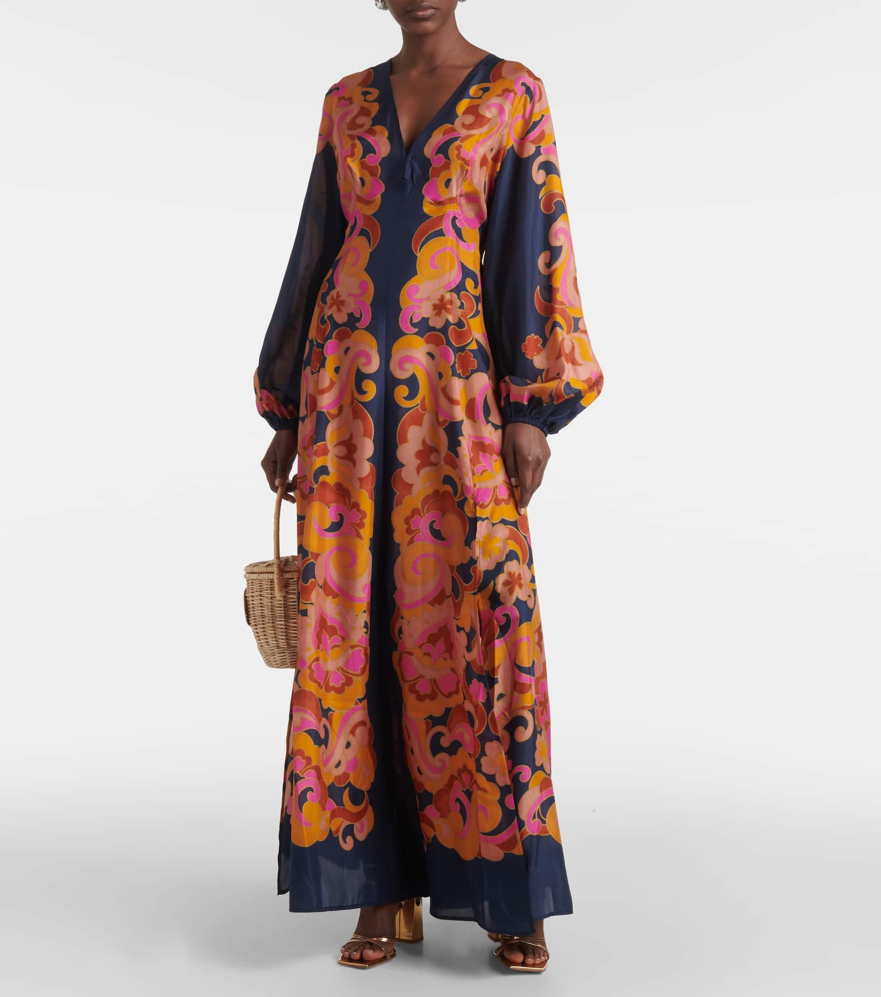 Acadian printed silk maxi dress - 2