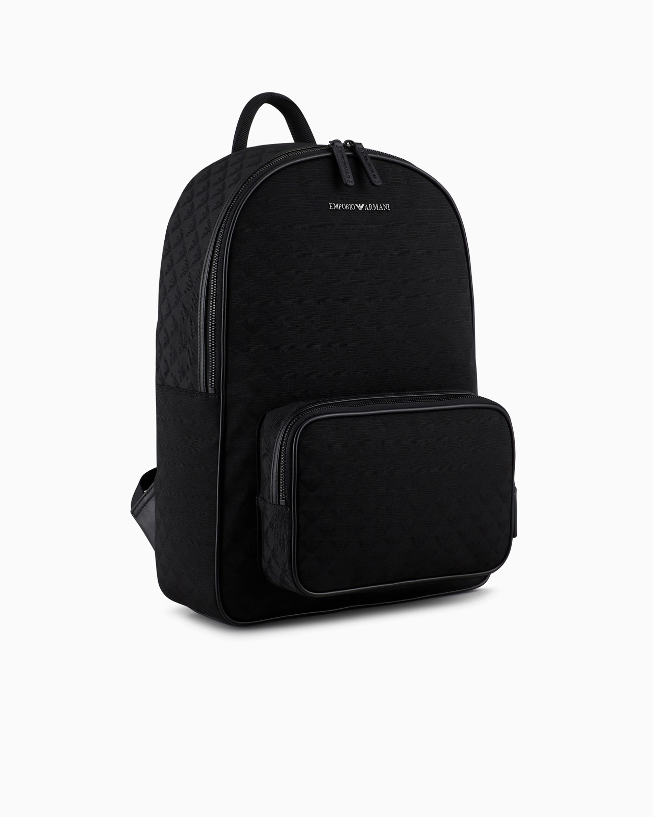 Nylon backpack with all-over jacquard eagle - 2