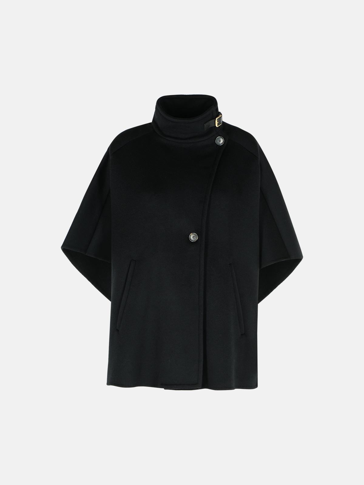 'DERRIK' BLACK CASHMERE CAPE - 1