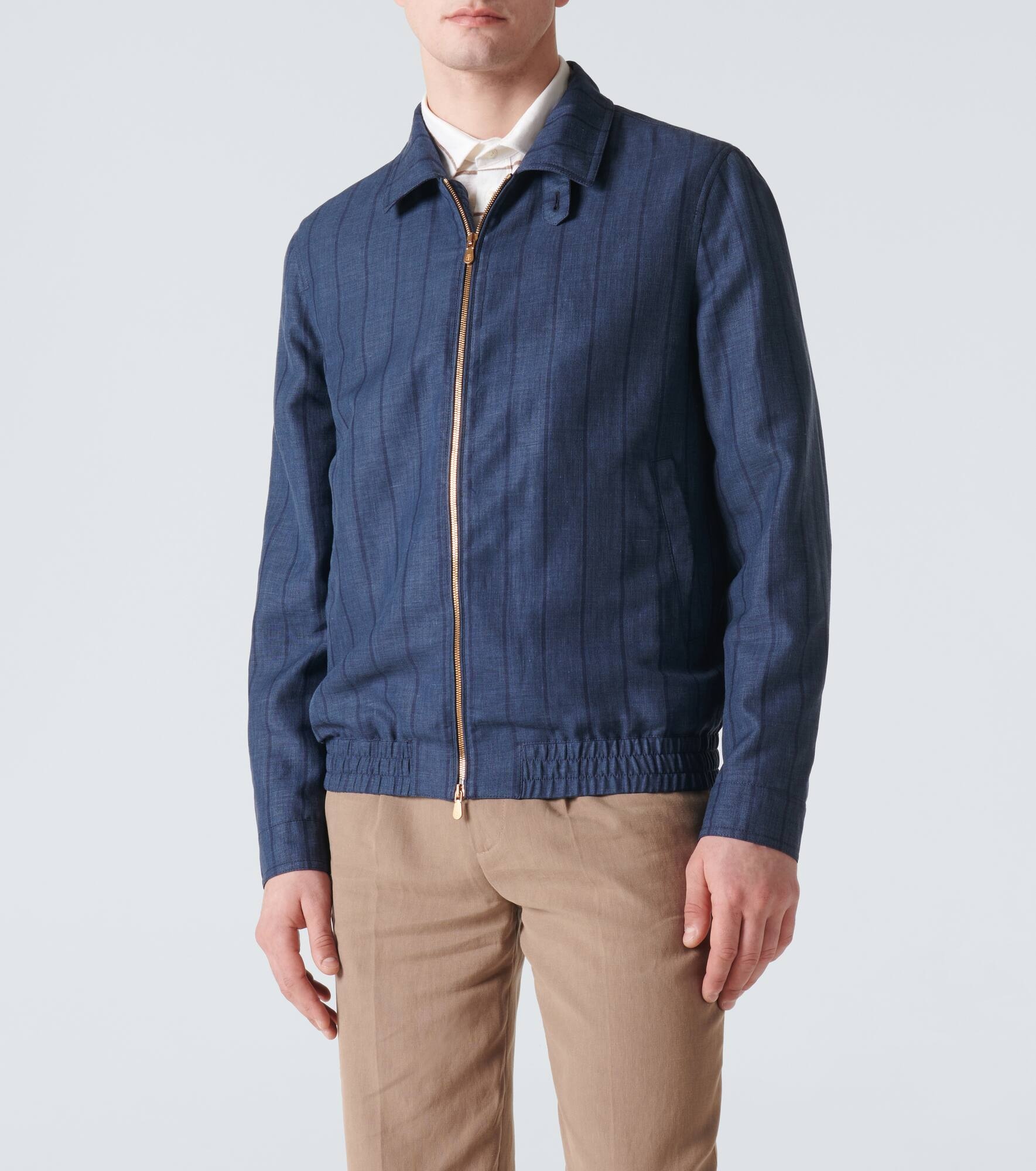 Striped wool blend blouson jacket - 3