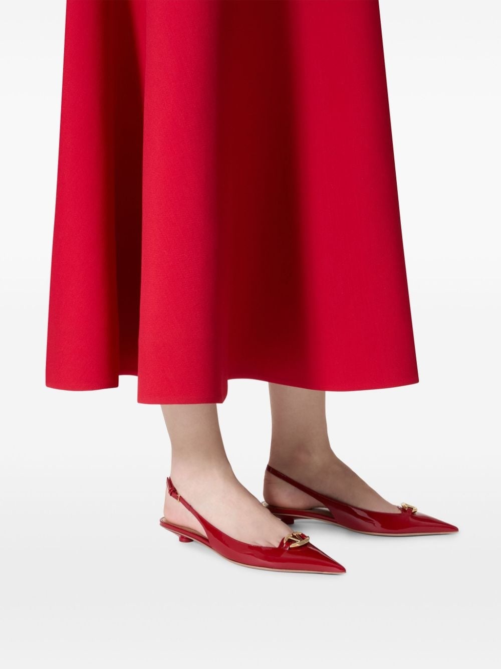 VLogo Signature leather slingback ballerina shoes - 6