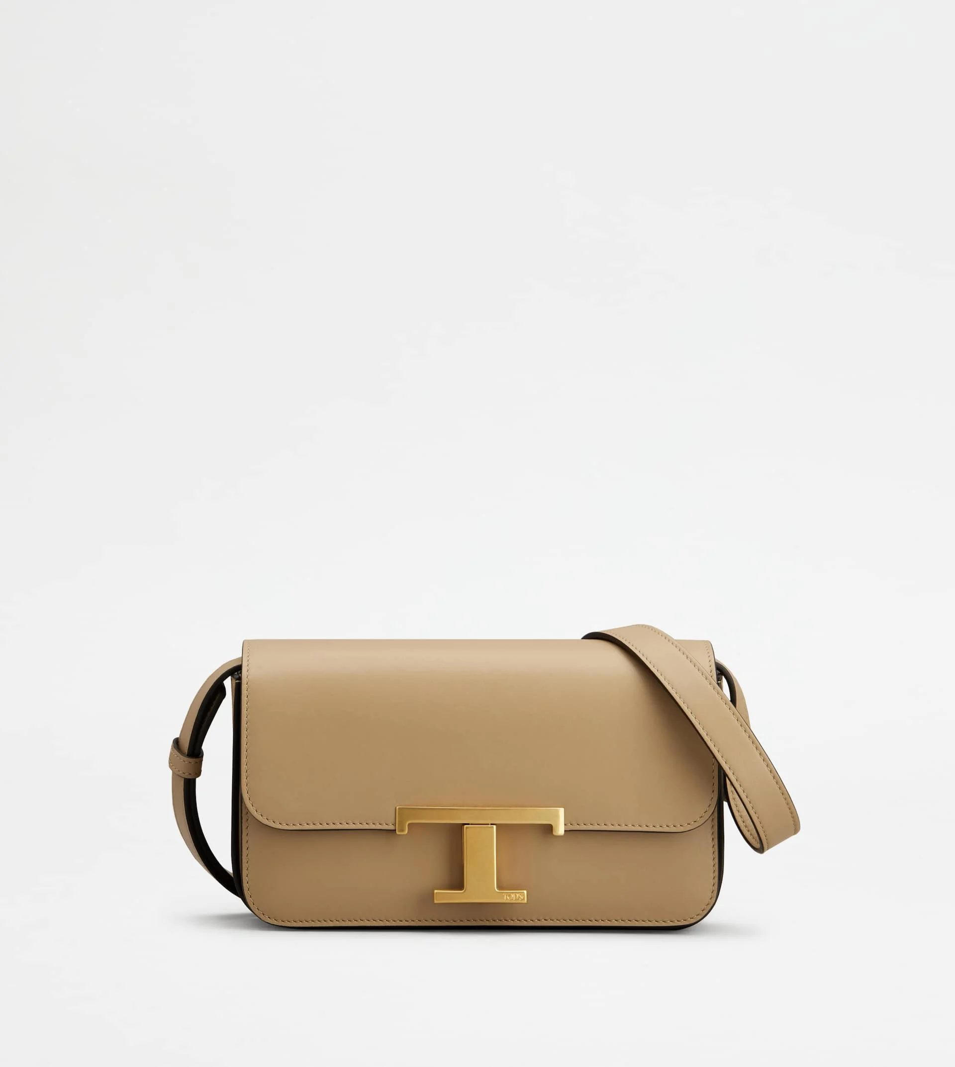 T TIMELESS CROSSBODY BAG IN LEATHER MICRO - BEIGE - 1