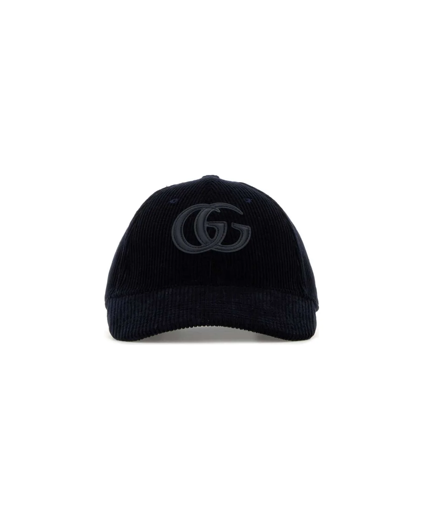 Navy Blue Corduroy Baseball Cap - 1