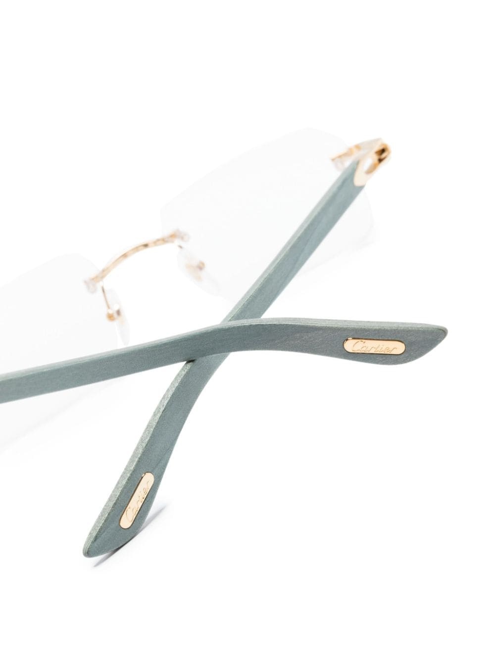 geometric-frame rimless glasses - 3