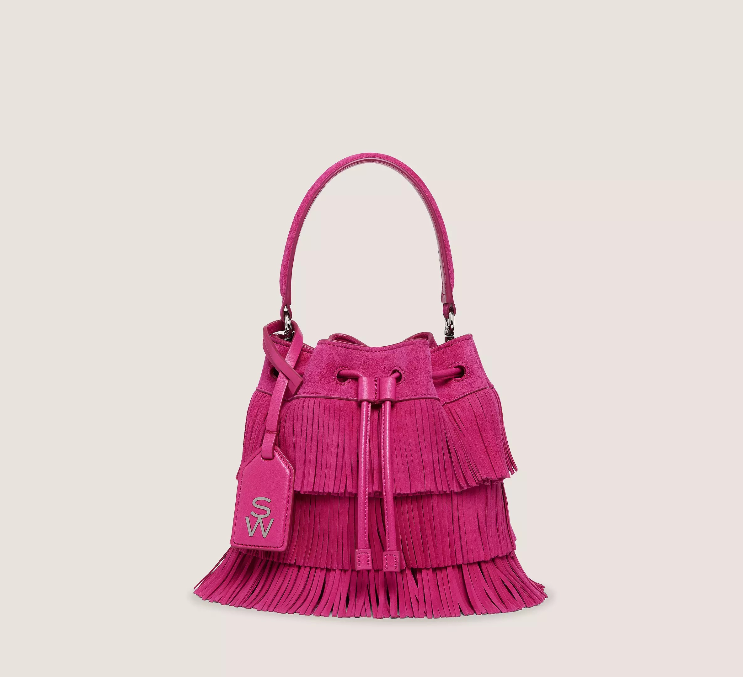 RAE FRINGE MINI BUCKET BAG - 1