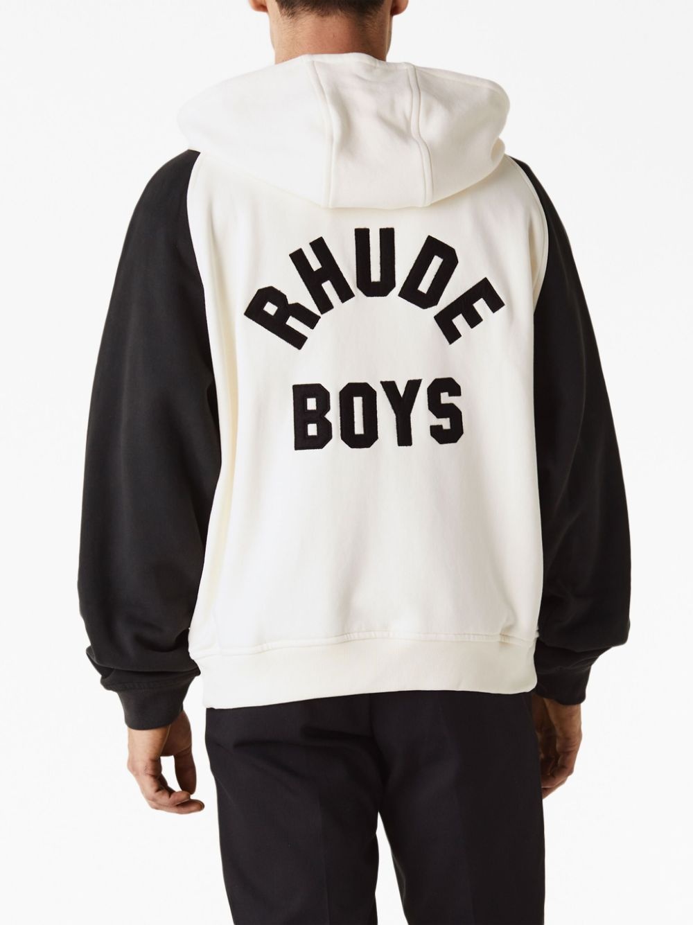 panelled zip-up hoodie - 3