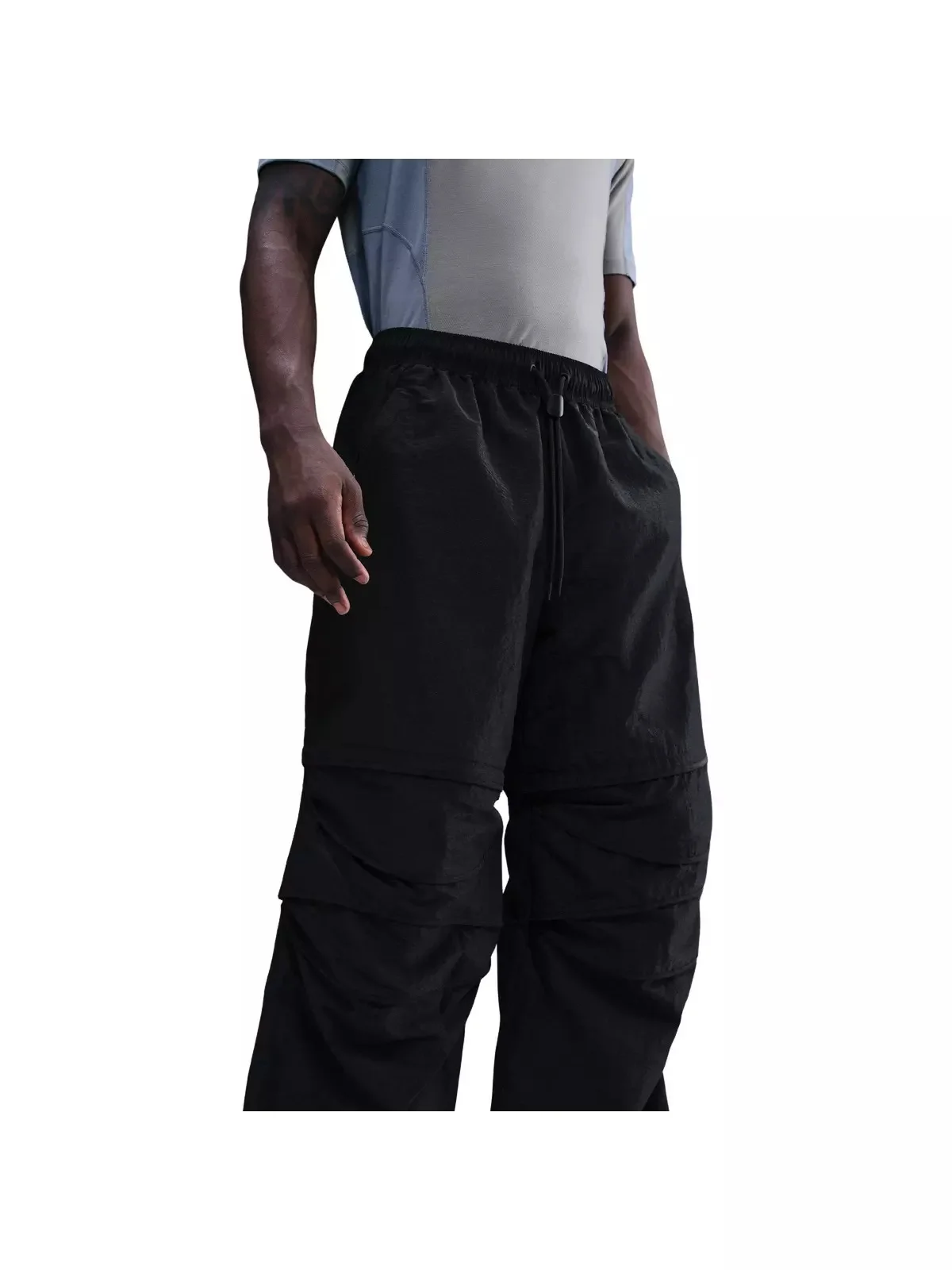 Men's Tech Woven Ergo Woven Convertible Oversized Pants -Black - 1