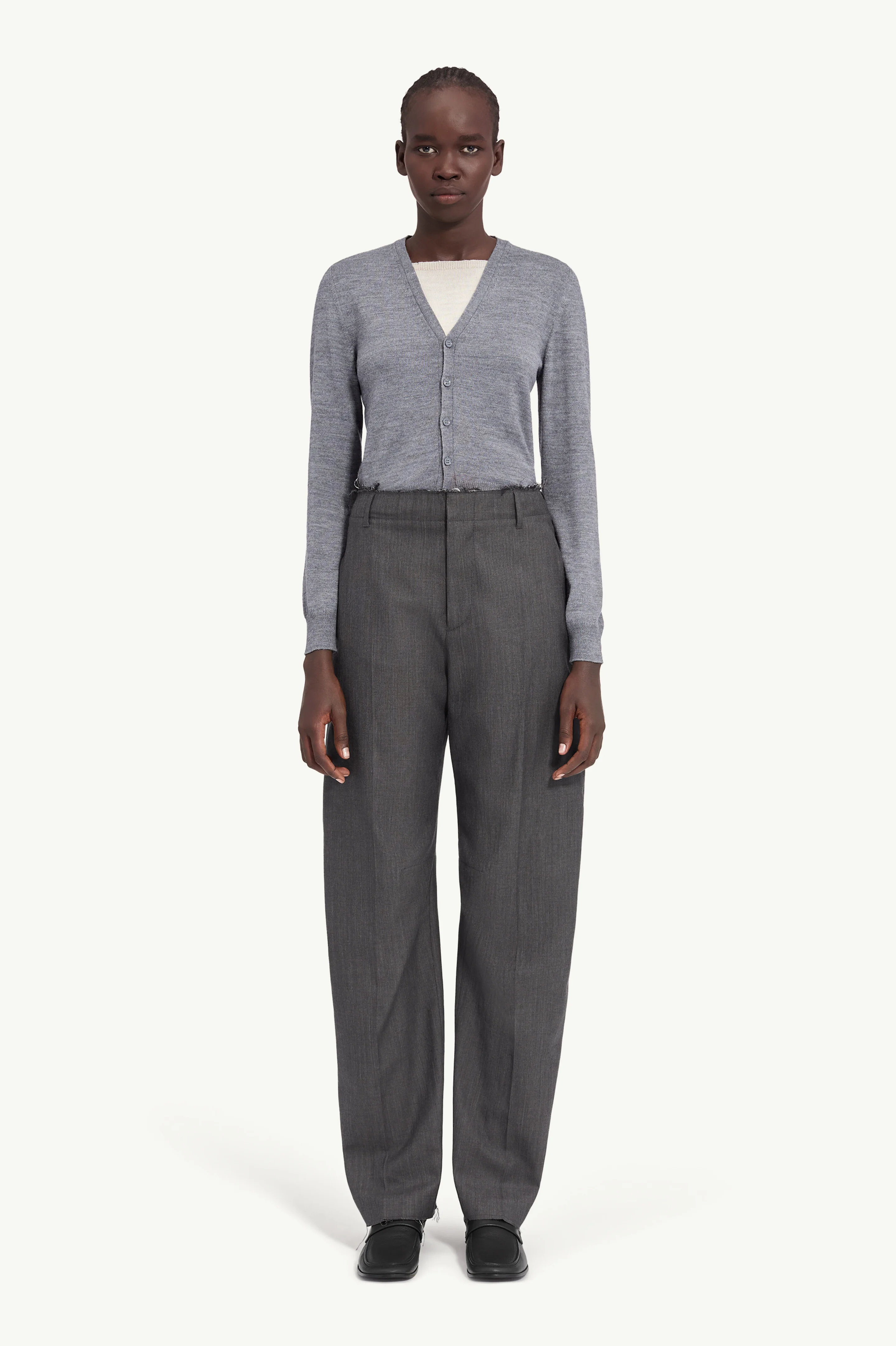 Wide-leg tailored trousers - 1