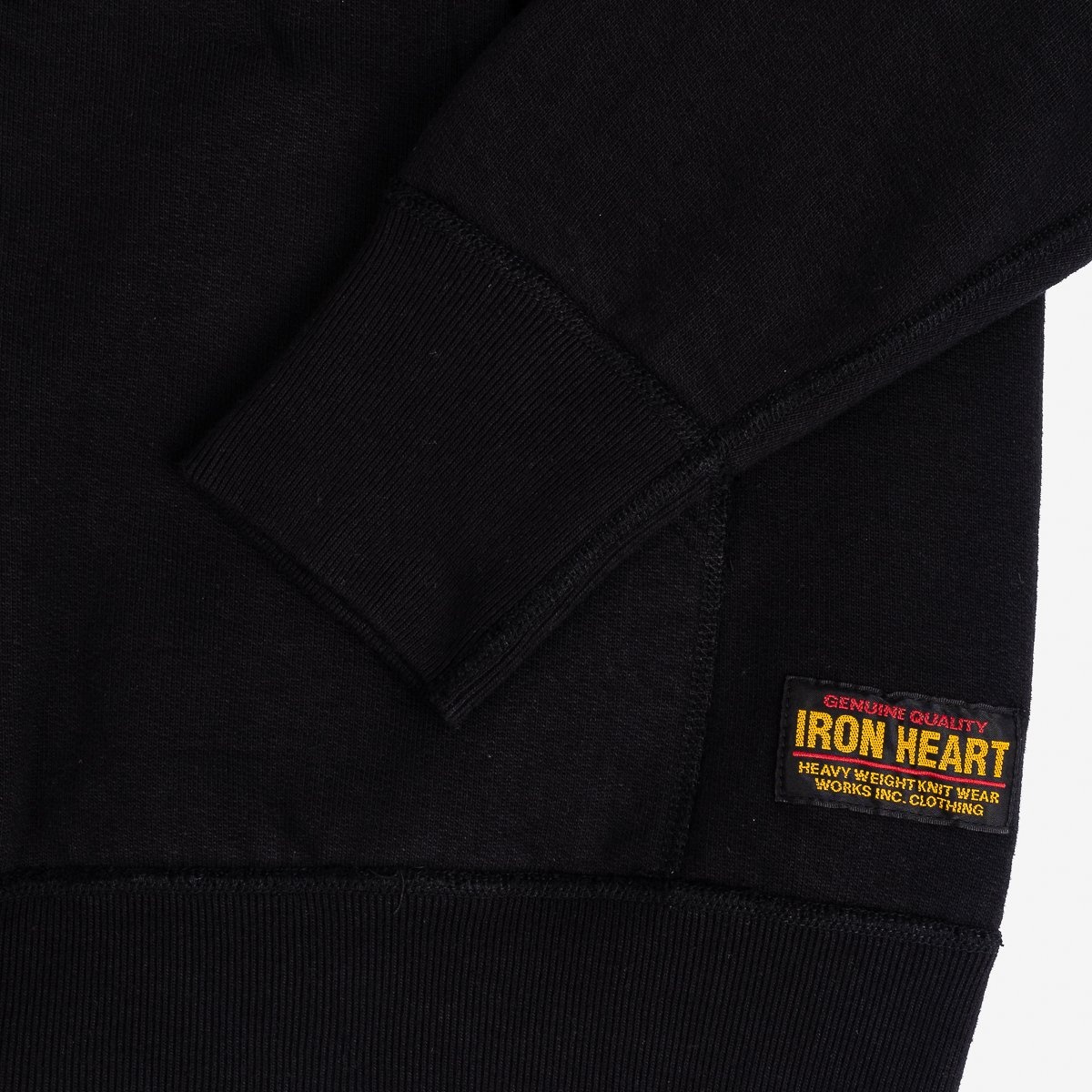IHSW-60-BLK Printed 14oz Ultra Heavyweight Loopwheel Cotton Zip Up Sweater - Black - 7
