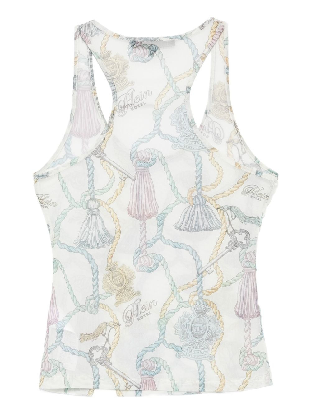 rope-print tank top - 2