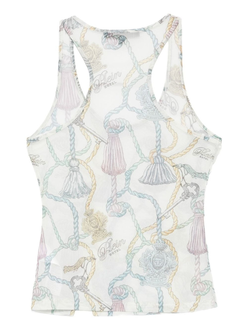 PHILIPP PLEIN rope-print tank top outlook