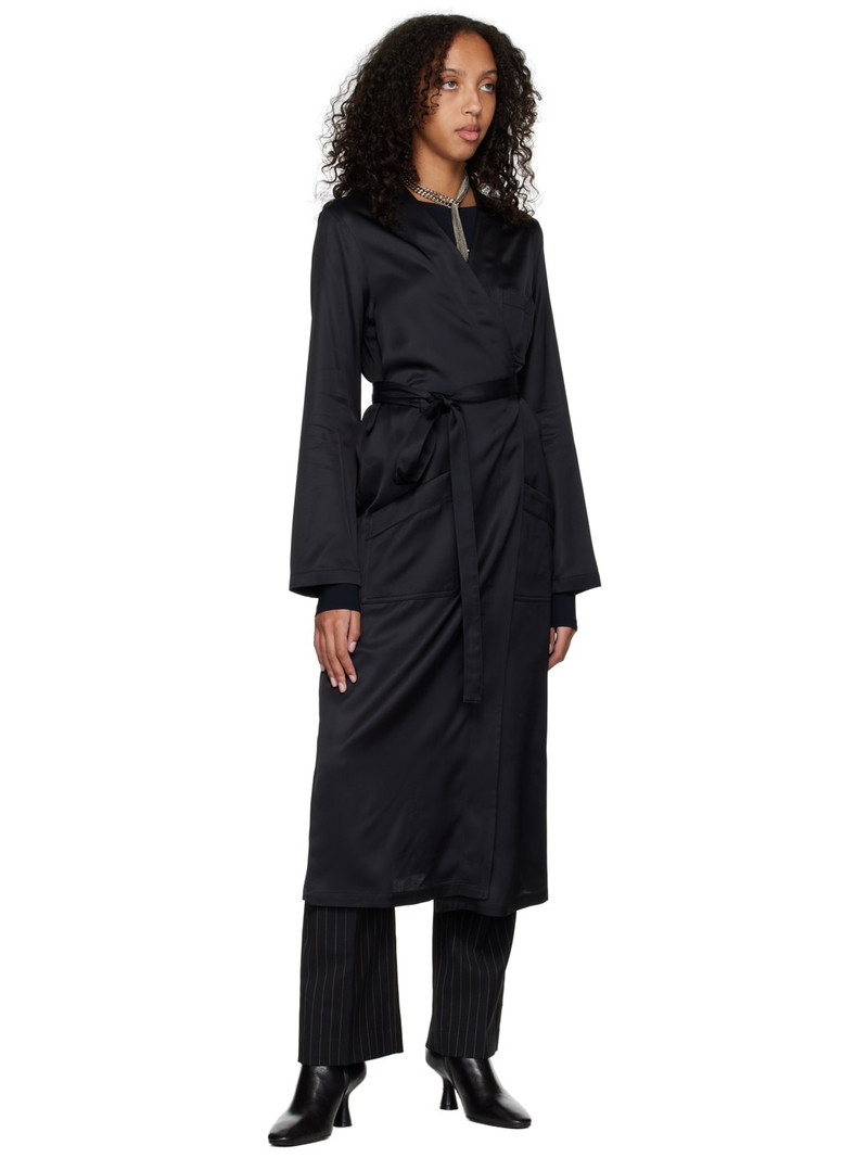 MM6 Maison Margiela Black Self-Tie Trench Coat outlook