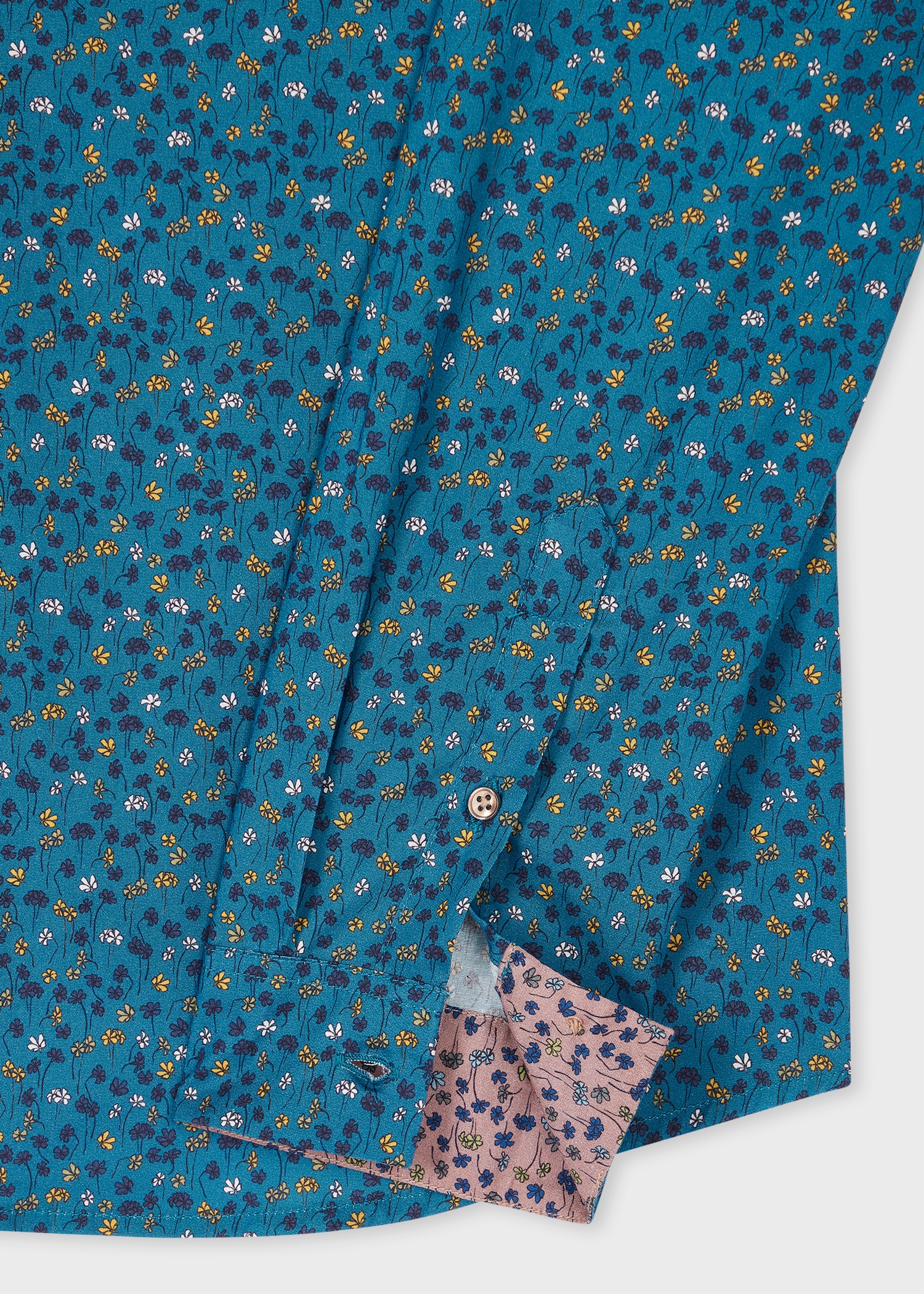 Slim-Fit Mid Blue 'Oxalis Floral' Shirt - 2