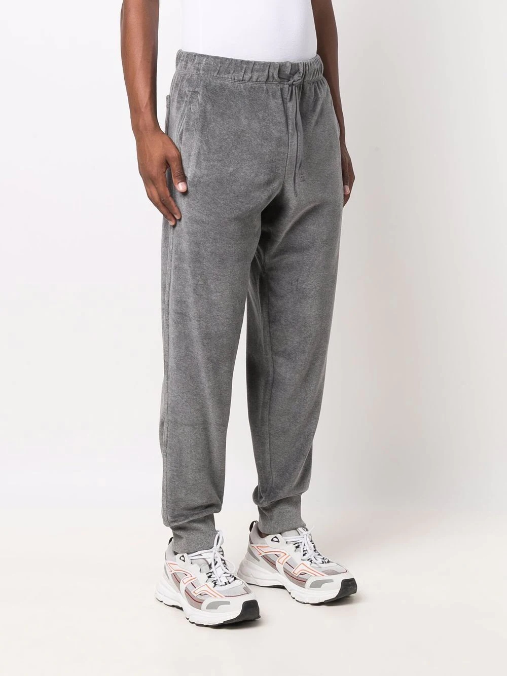 drawstring-waist cotton-blend track trousers - 3