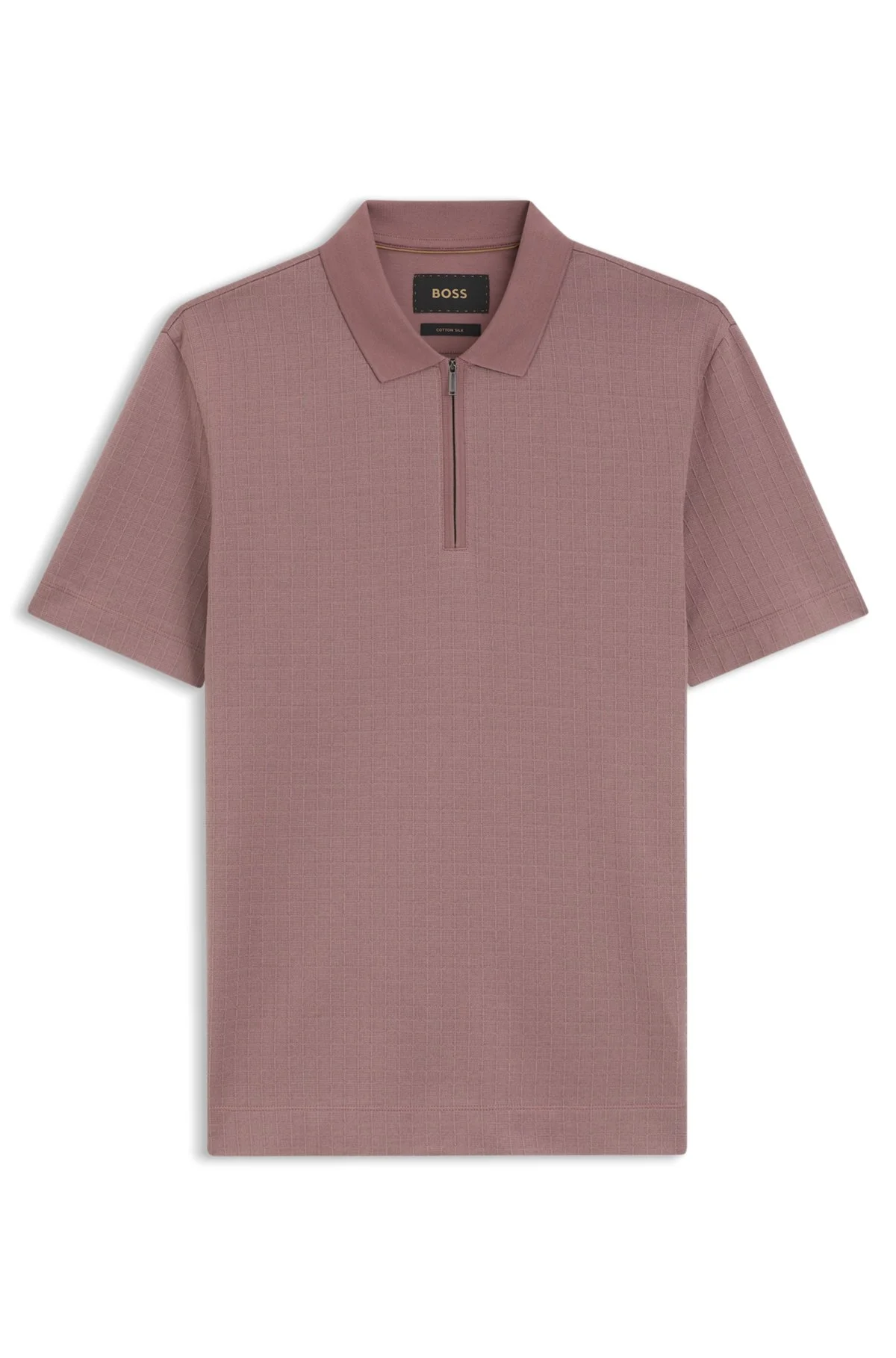 ZIPPER-NECK POLO SHIRT IN A COTTON-SILK BLEND - 1