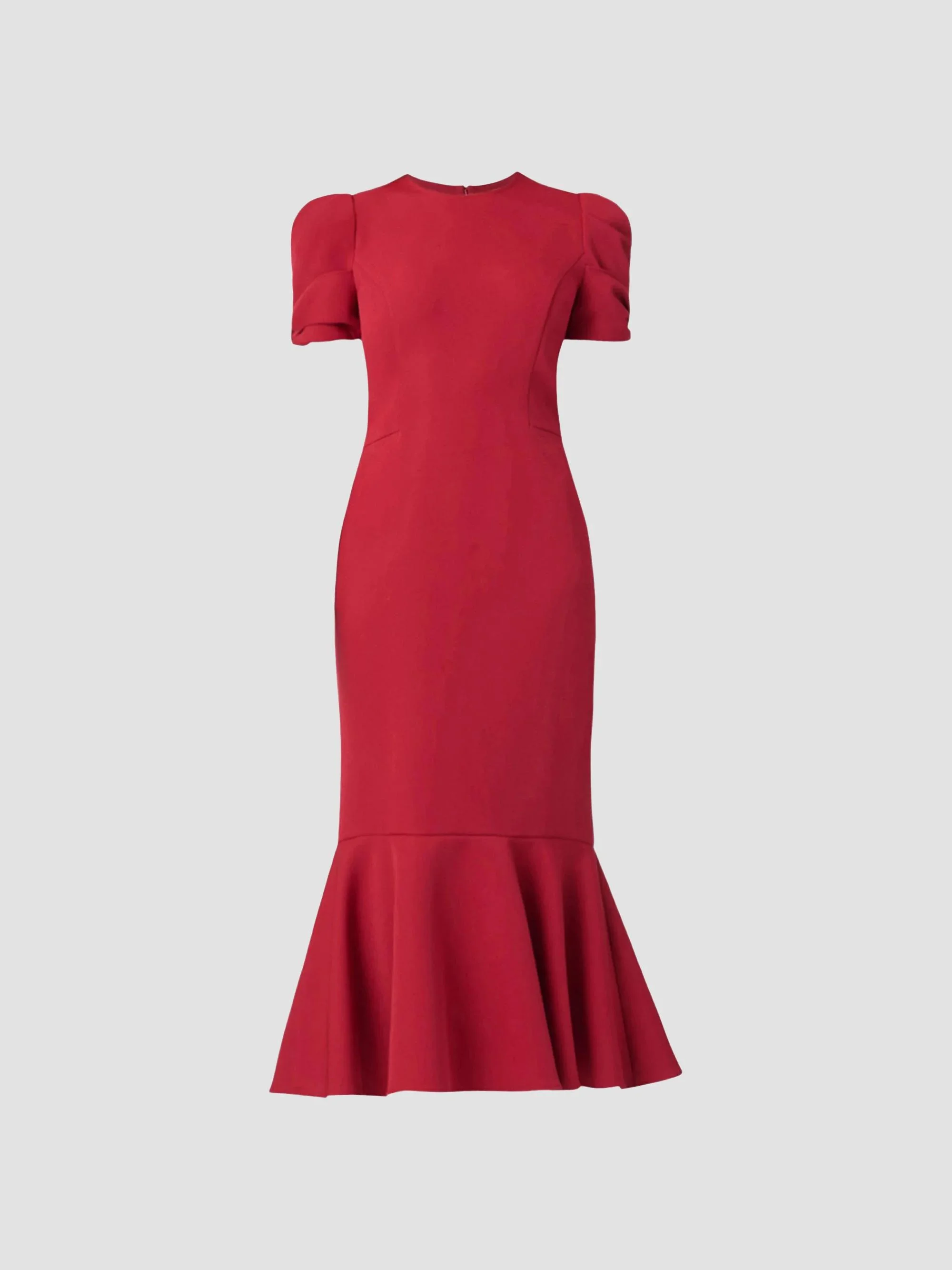 Women's Hartley Crepe Flounce Midi Dress - Burgundy - 1