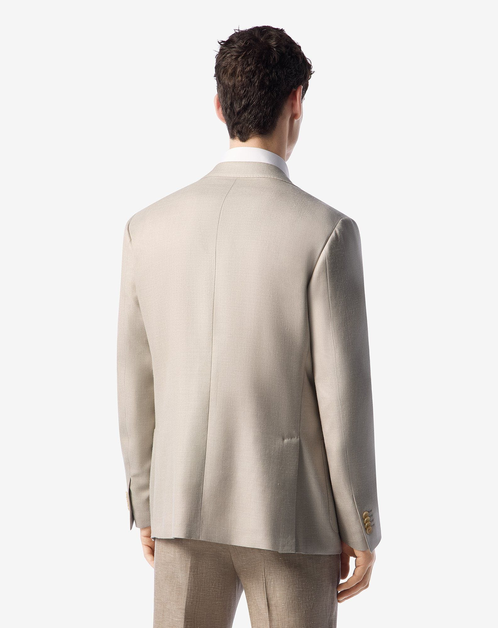 Beige wool, silk and linen jacket - 3