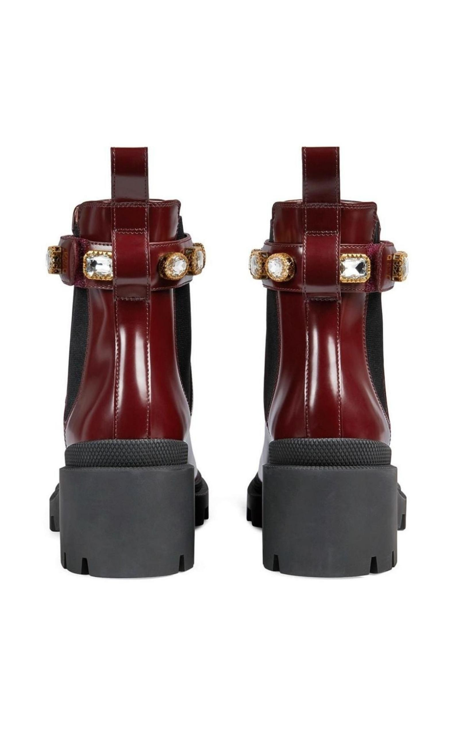 Crystal-embellished Ankle Leather Boots - 5