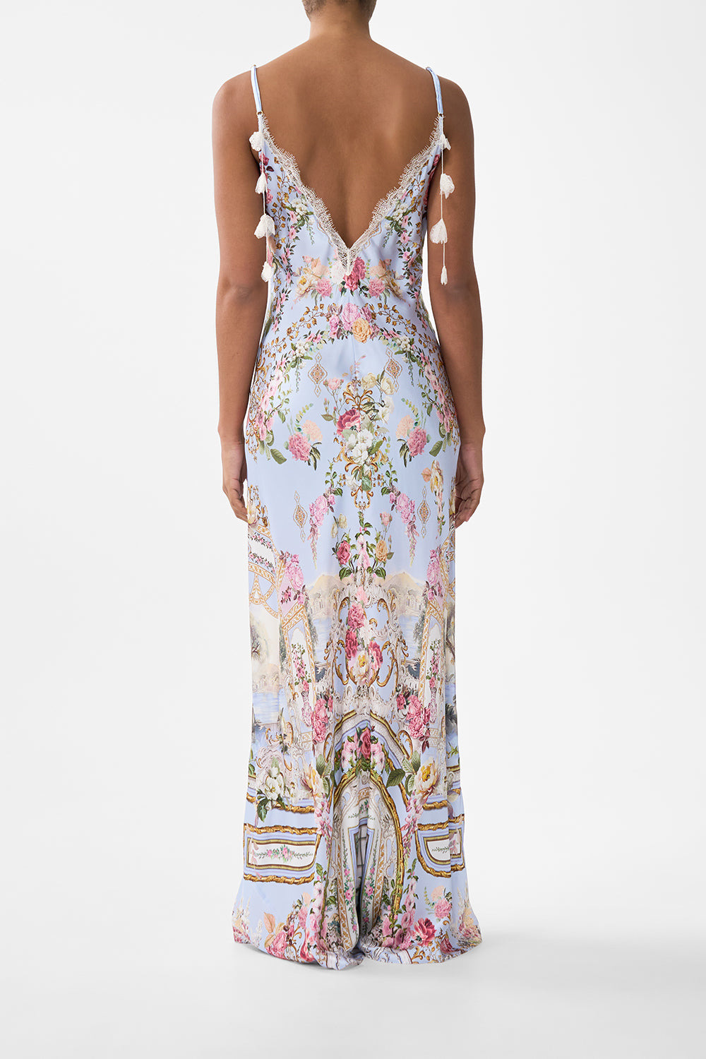 V SPLICED LACE SLIP DRESS - 3