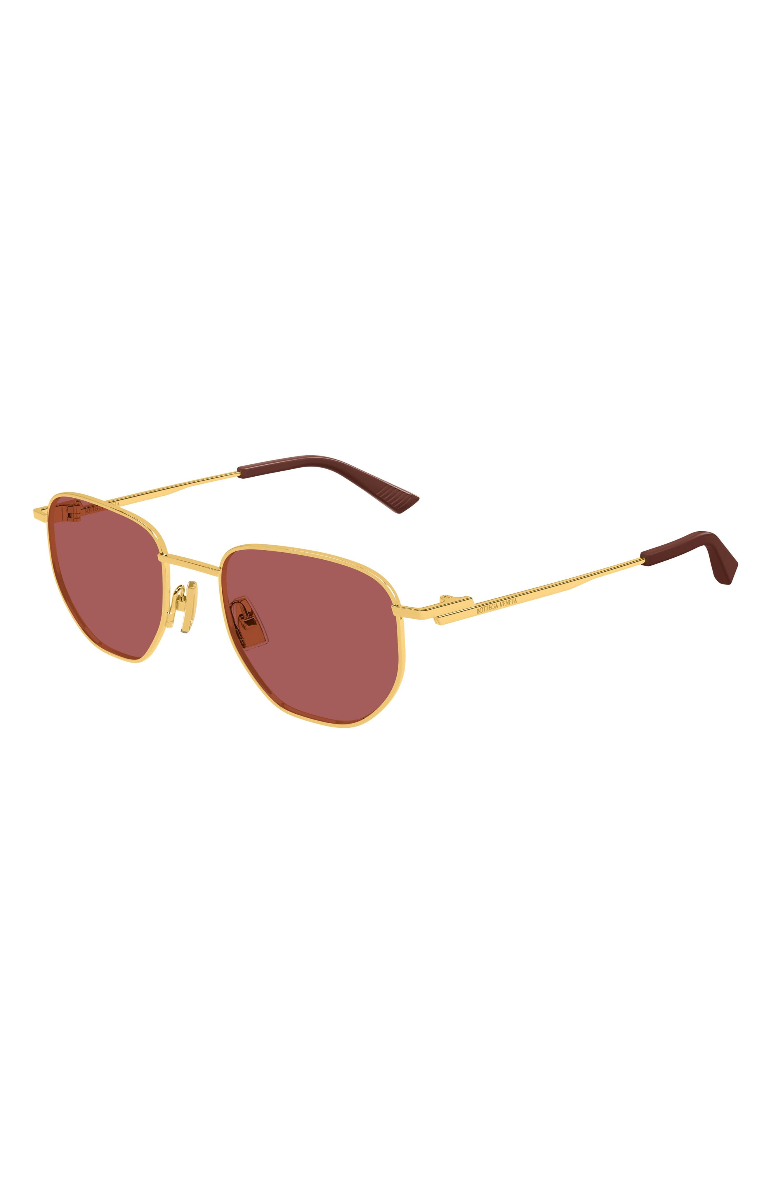 Bottega Veneta 52mm Pilot Sunglasses in Gold/pink at Nordstrom - 2