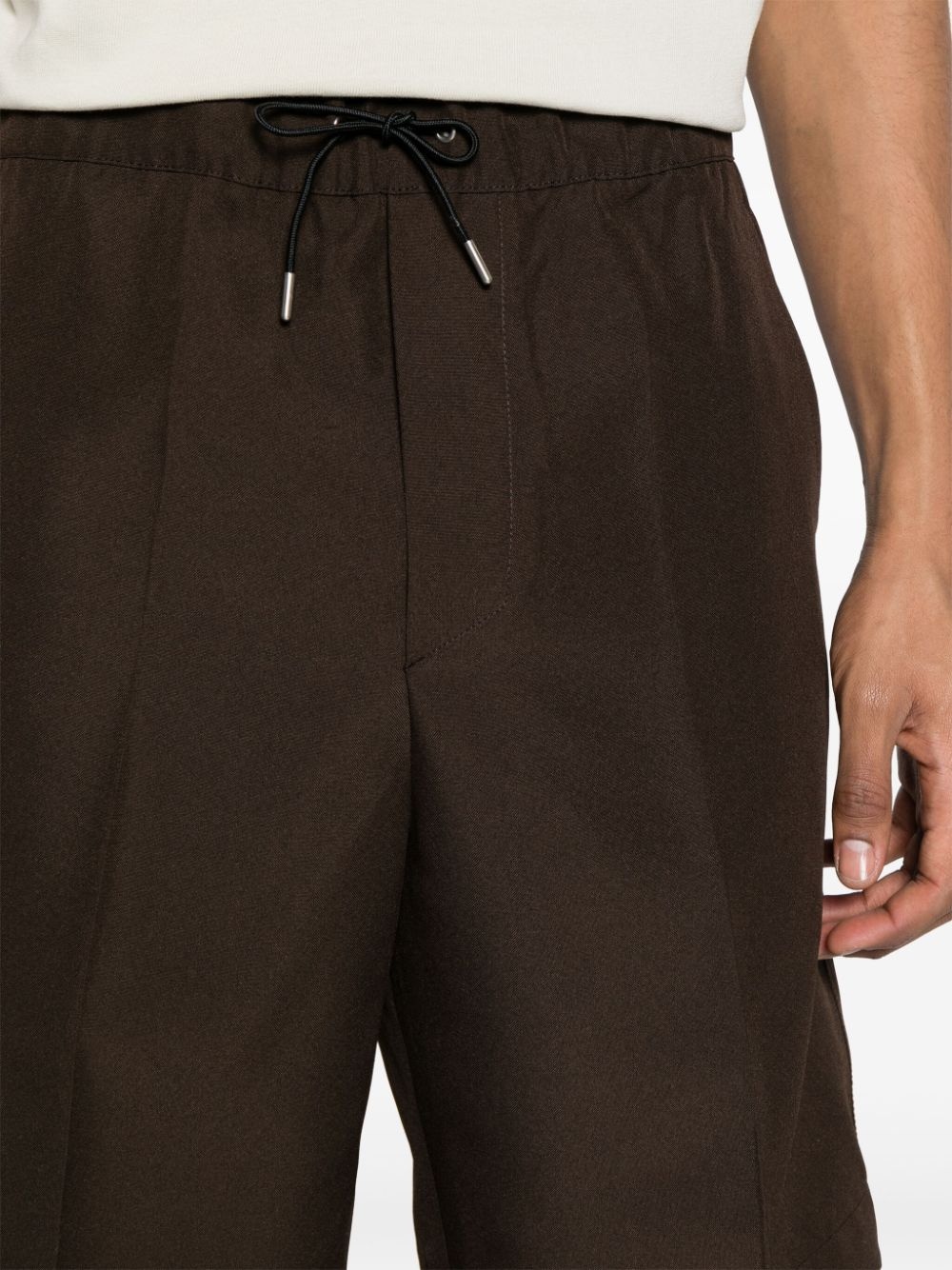 drawstring-waist crepe shorts - 5