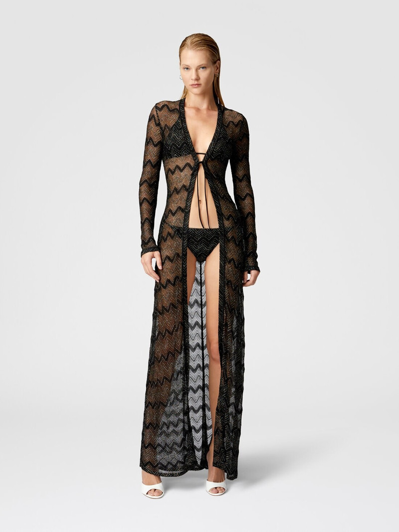 Missoni Long cardigan in zig zag lamé viscose outlook