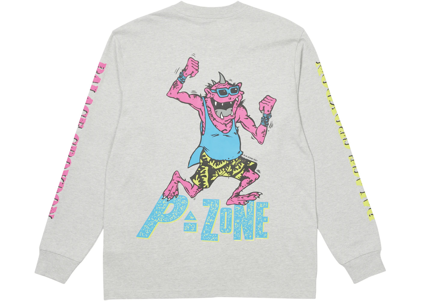 Palace M-Zone Mutant Stomp Longsleeve Grey Marl - 2