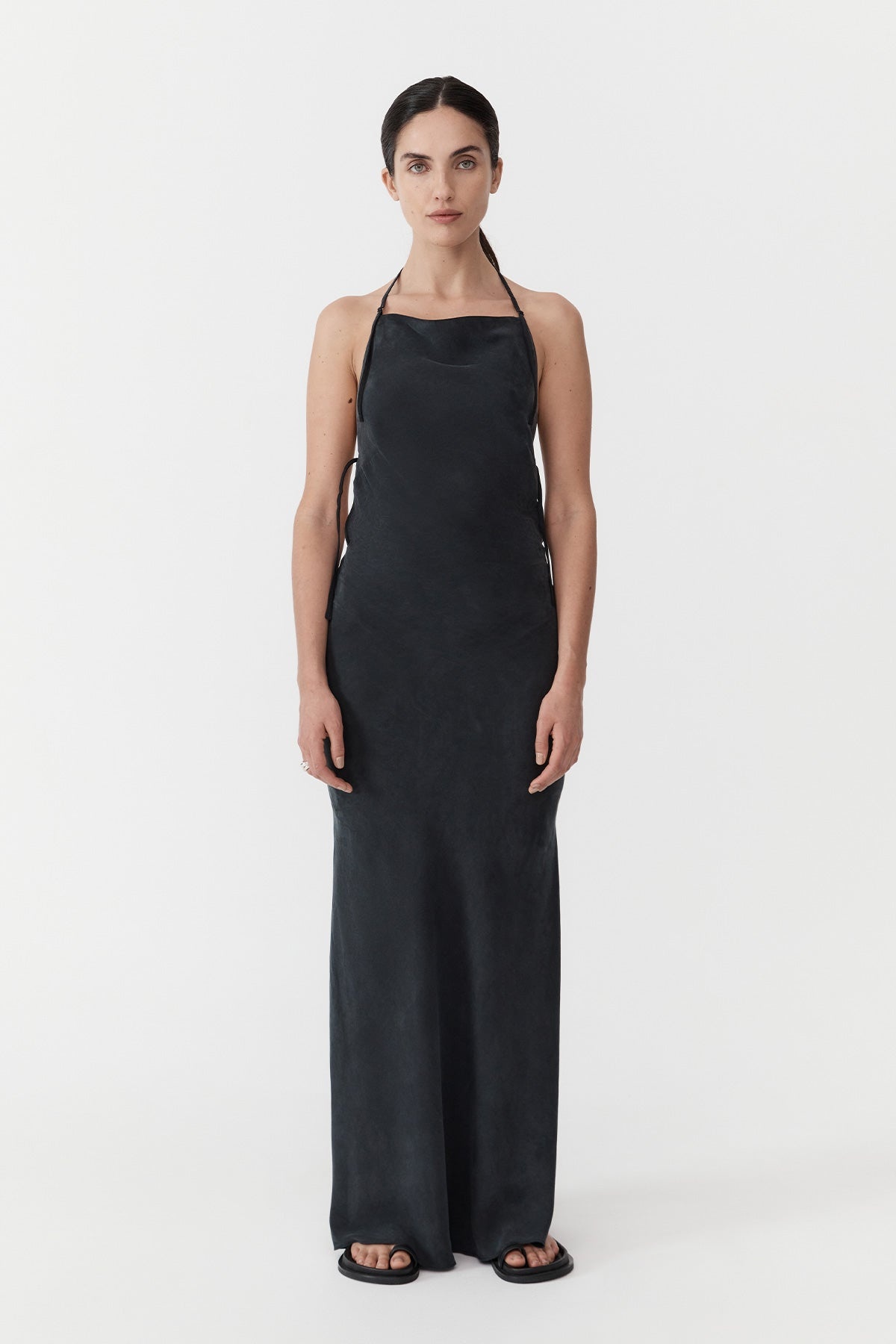 Adjustable Strap Dress - Black - 2