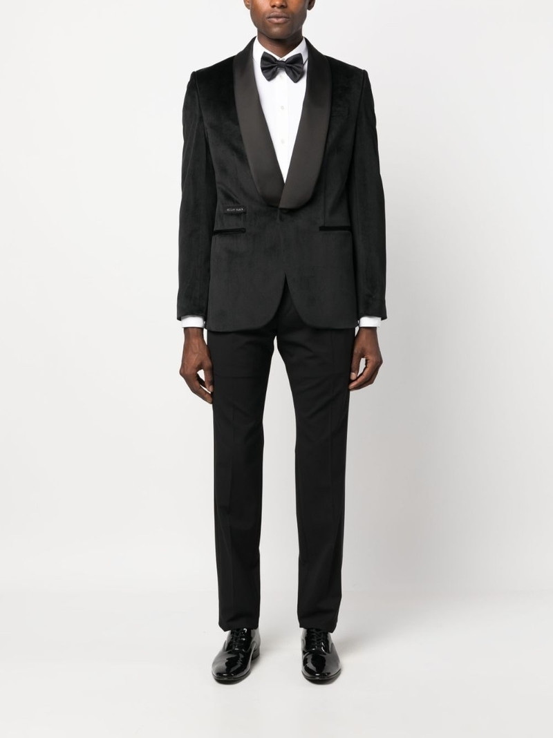 PHILIPP PLEIN single-breasted velvet blazer outlook