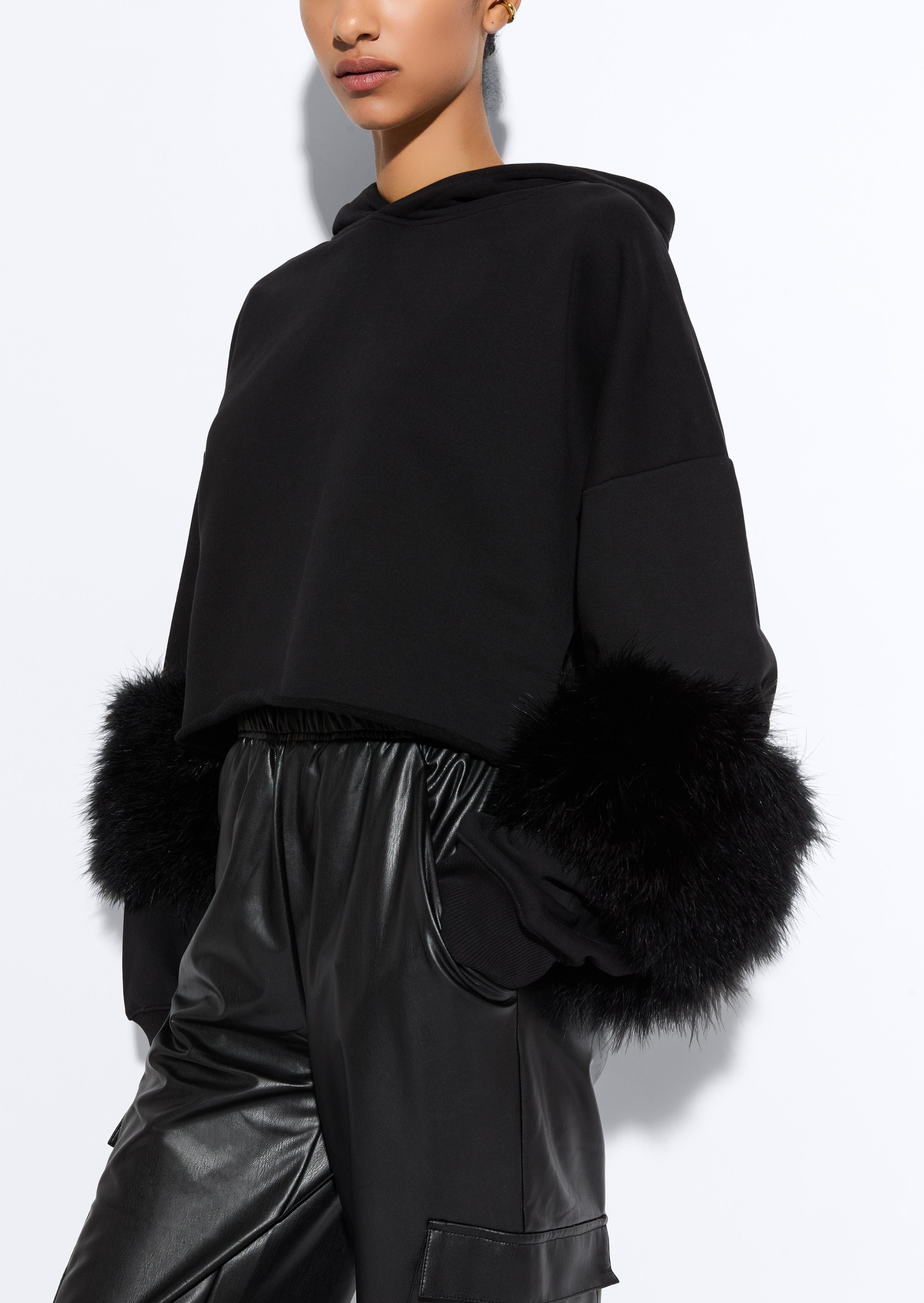 Cotton Sweatshirt With Marabou Feathers - 4