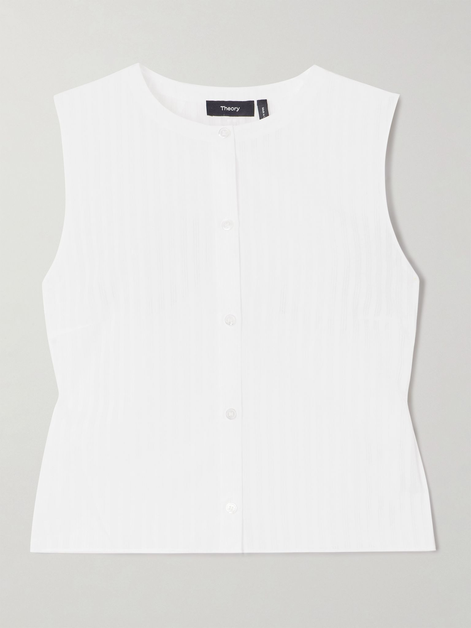 Striped cotton-voile blouse White - 1