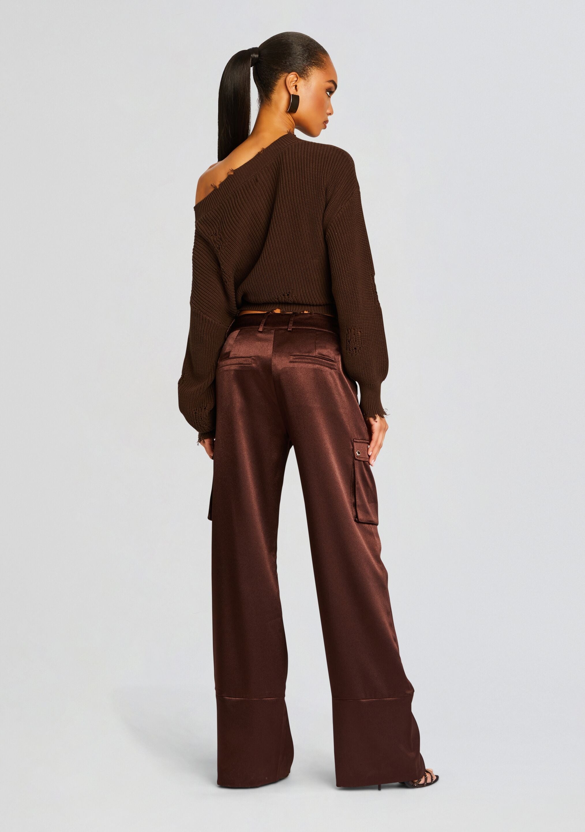 GALIA SATIN CARGO PANT - 4