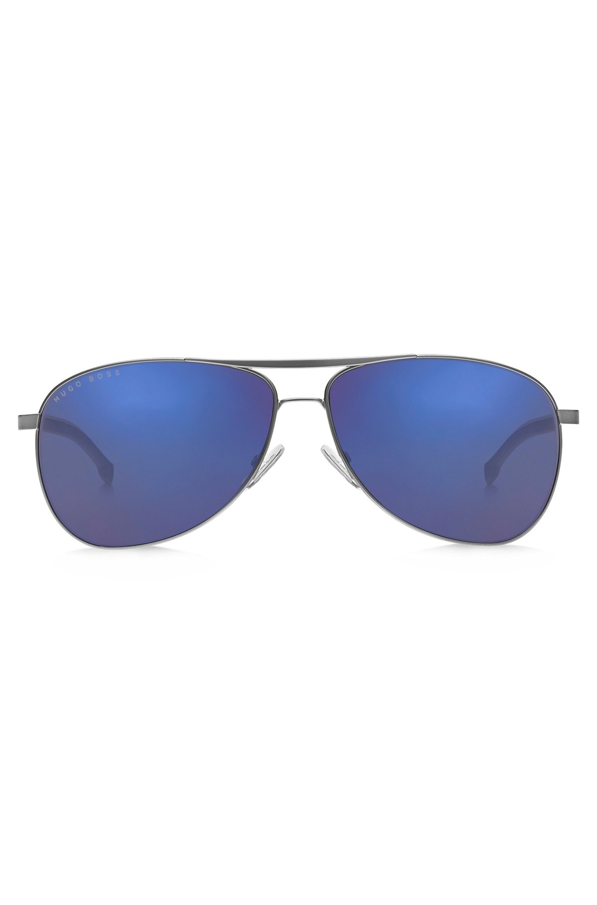 SPORTY METAL SUNGLASSES WITH BLUE ACCENTS - 3