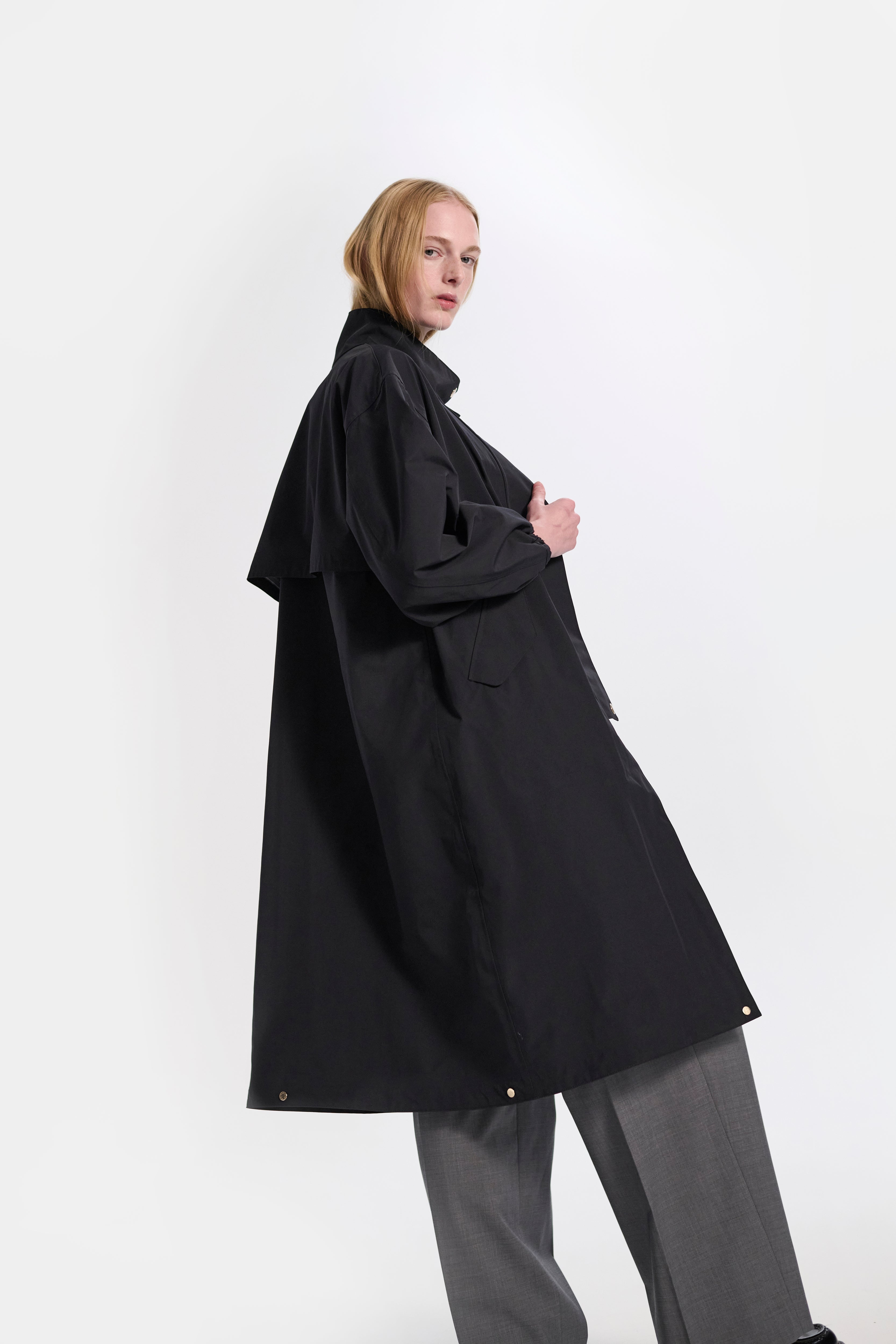 Skye Stand Collar Long Coat - 3