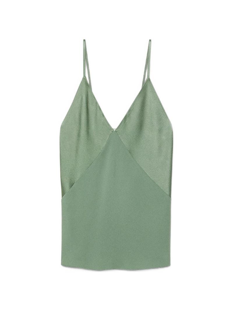 satin V-neck slip top 1
