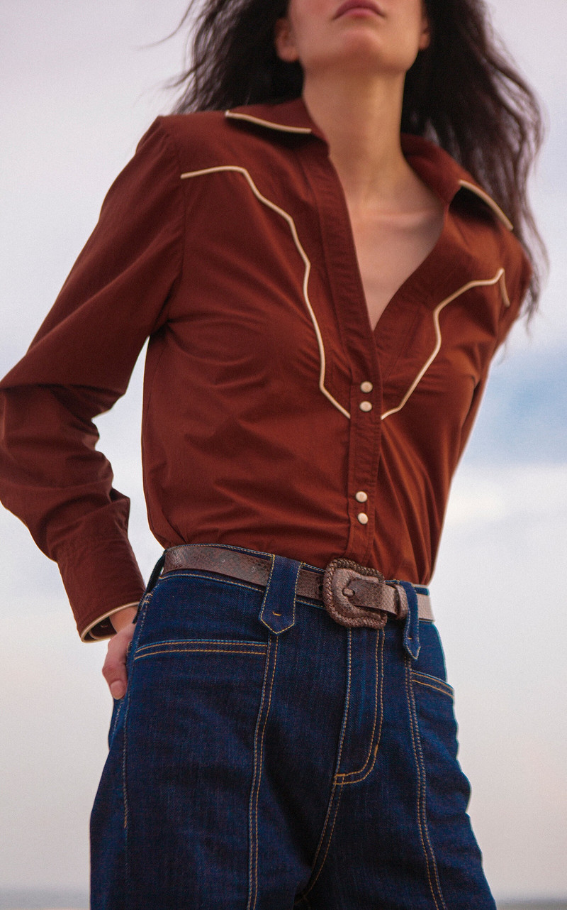 Johanna Ortiz Harbor Hues Leather Belt brown outlook