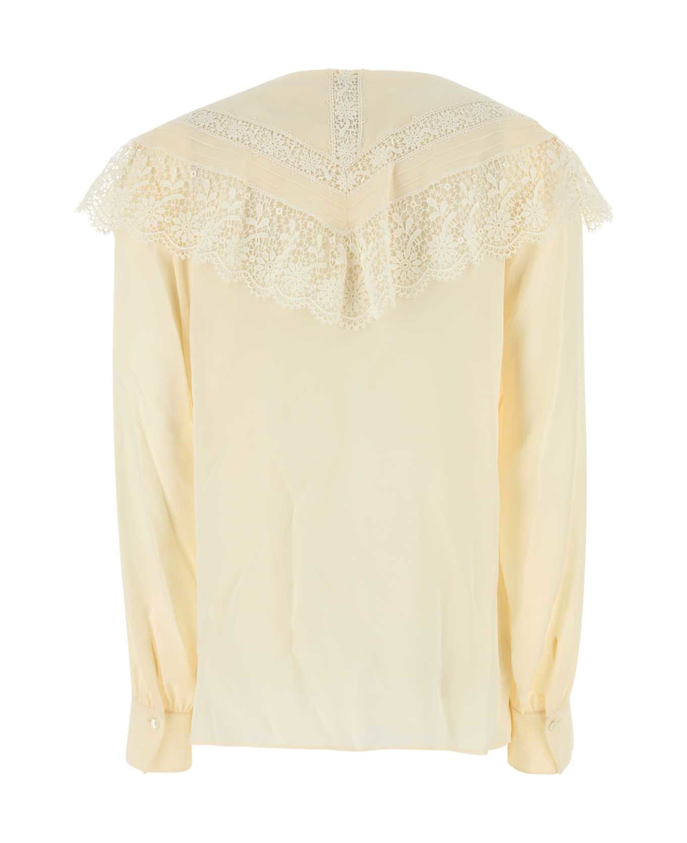 Cream Crepe Blouse - 2