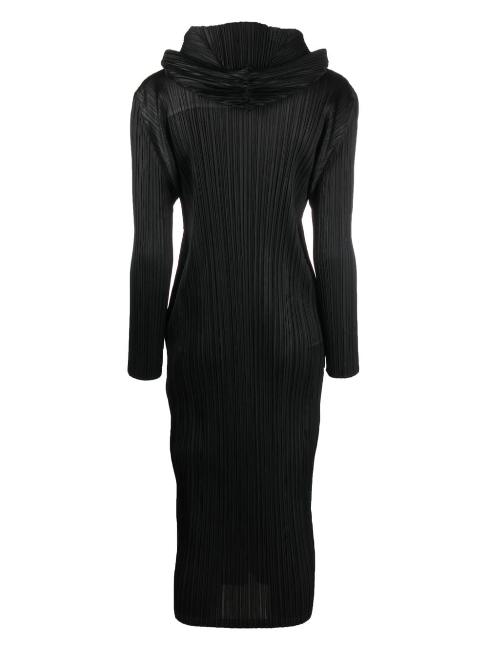 high-neck pleated dress - 2