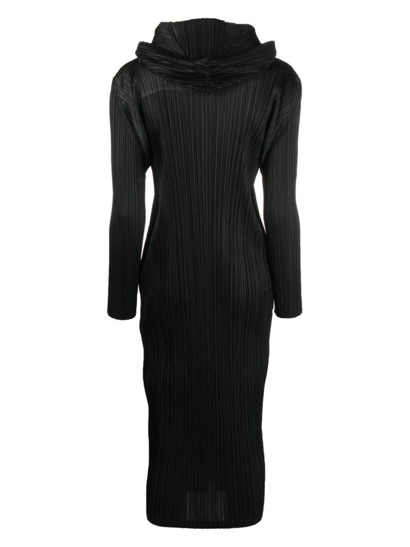 Pleats Please Issey Miyake high-neck pleated dress outlook