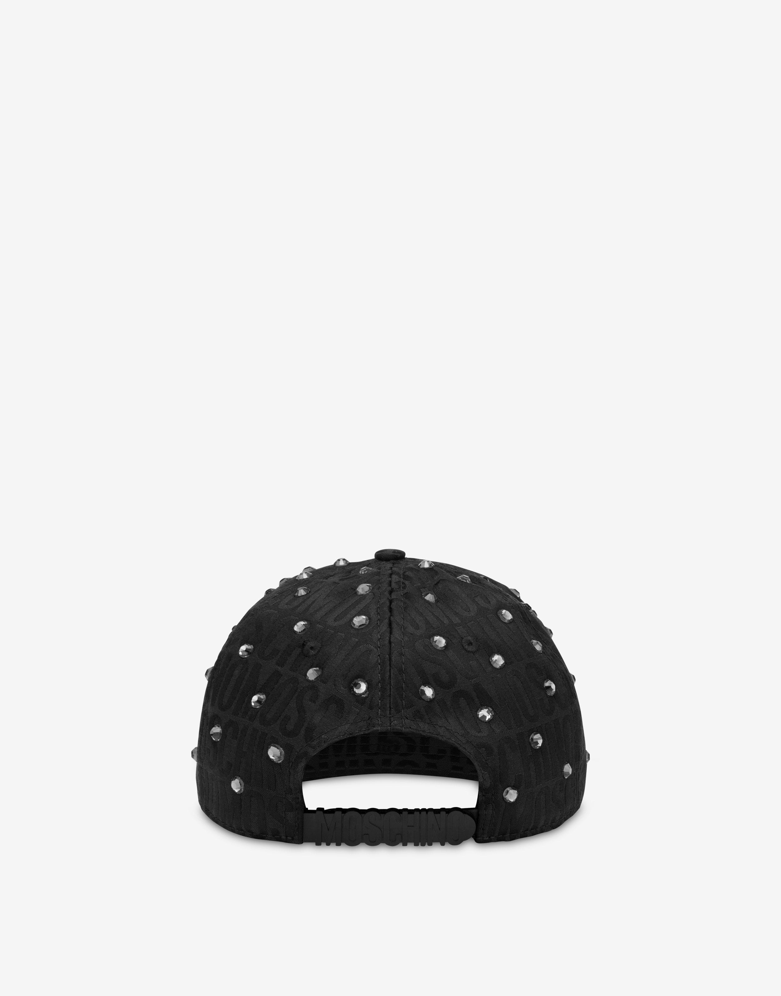 ALLOVER LOGO NYLON CAP WITH RHINESTONES - 2