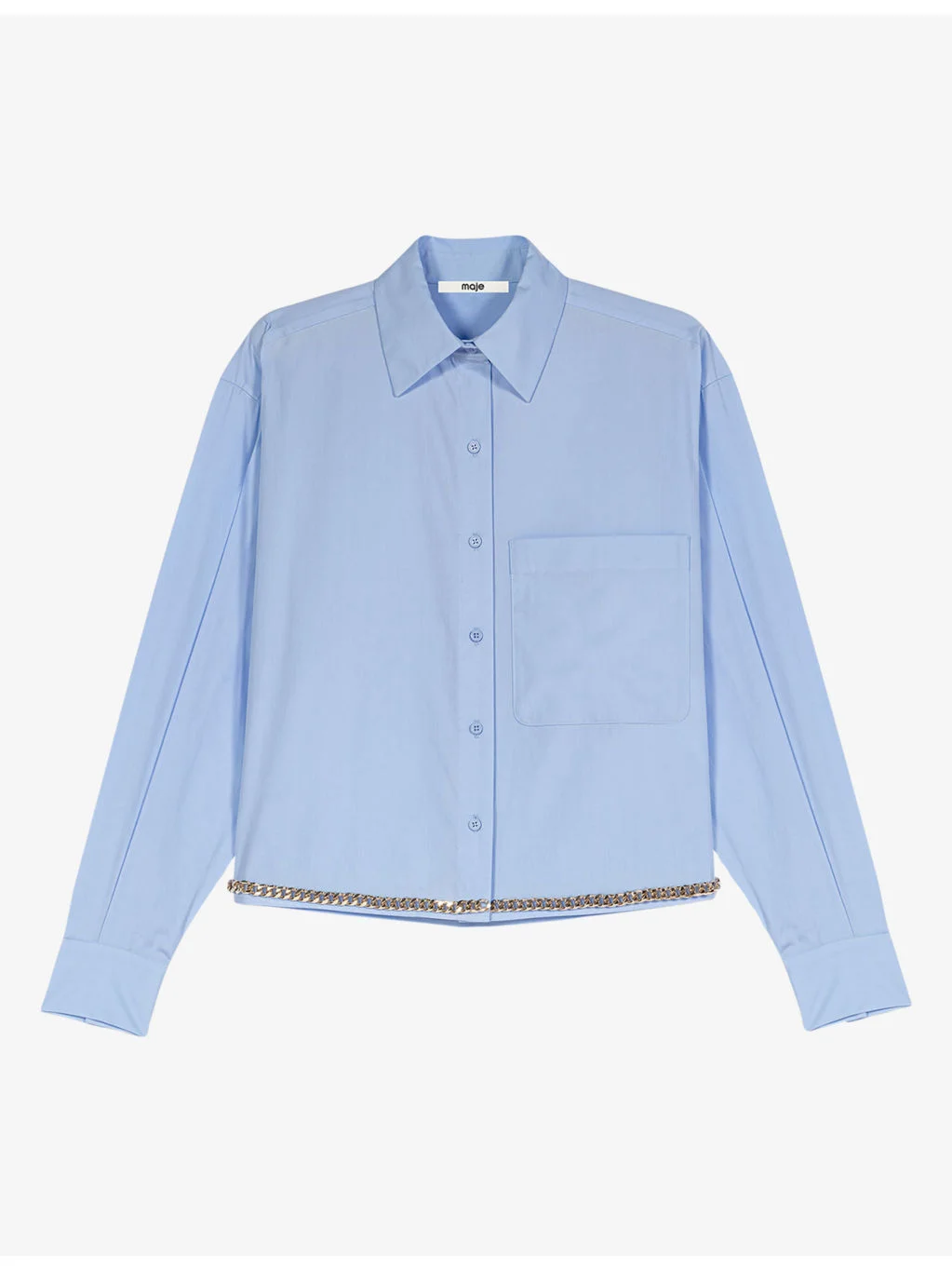 Chain-Embellished Boxy-Fit Cotton Shirt - 1