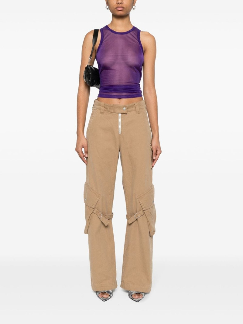 THE ATTICO logo-embroidered sleeveless top outlook