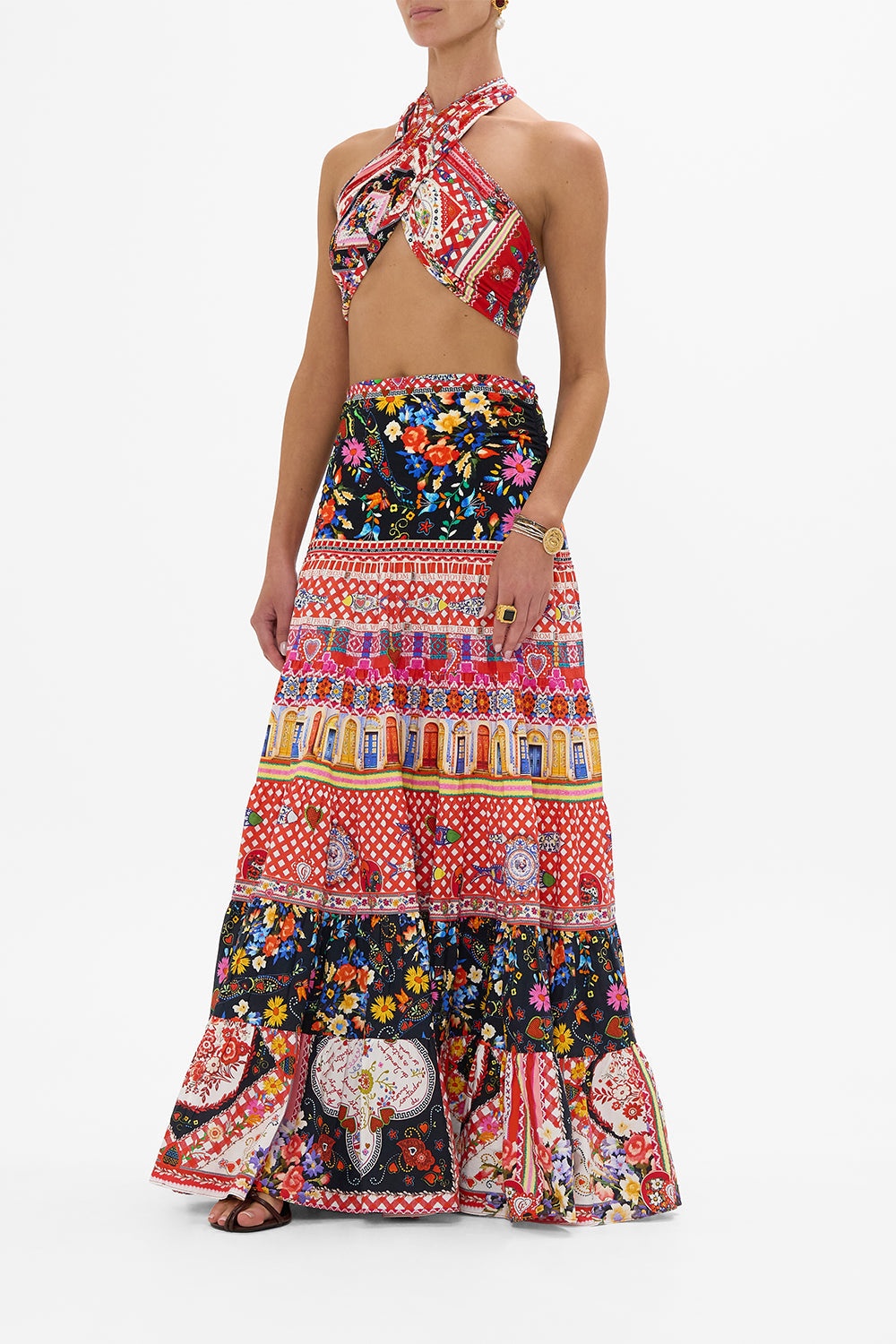 JERSEY SPLICED TIERED SKIRT - 4