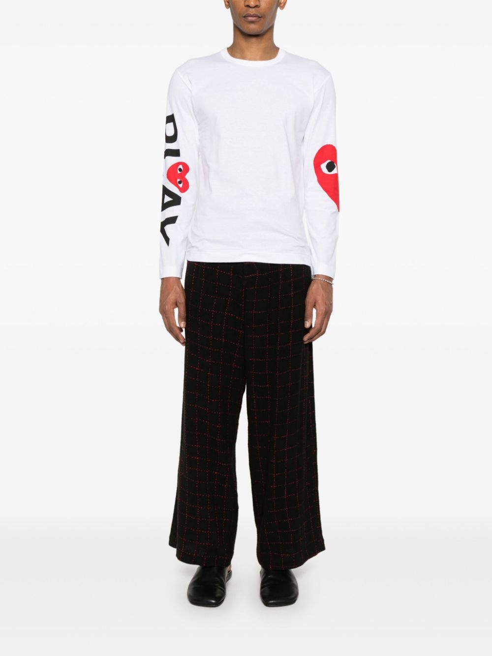 long-sleeve heart-print T-shirt - 2