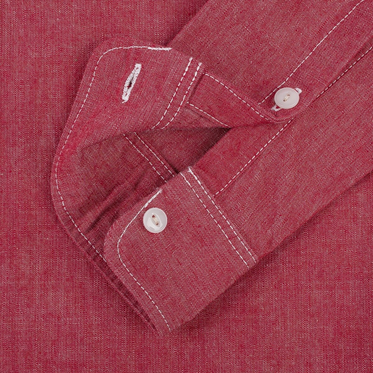 IHSH-363-RED 10oz Organic Chambray Work Shirt - Red - 14
