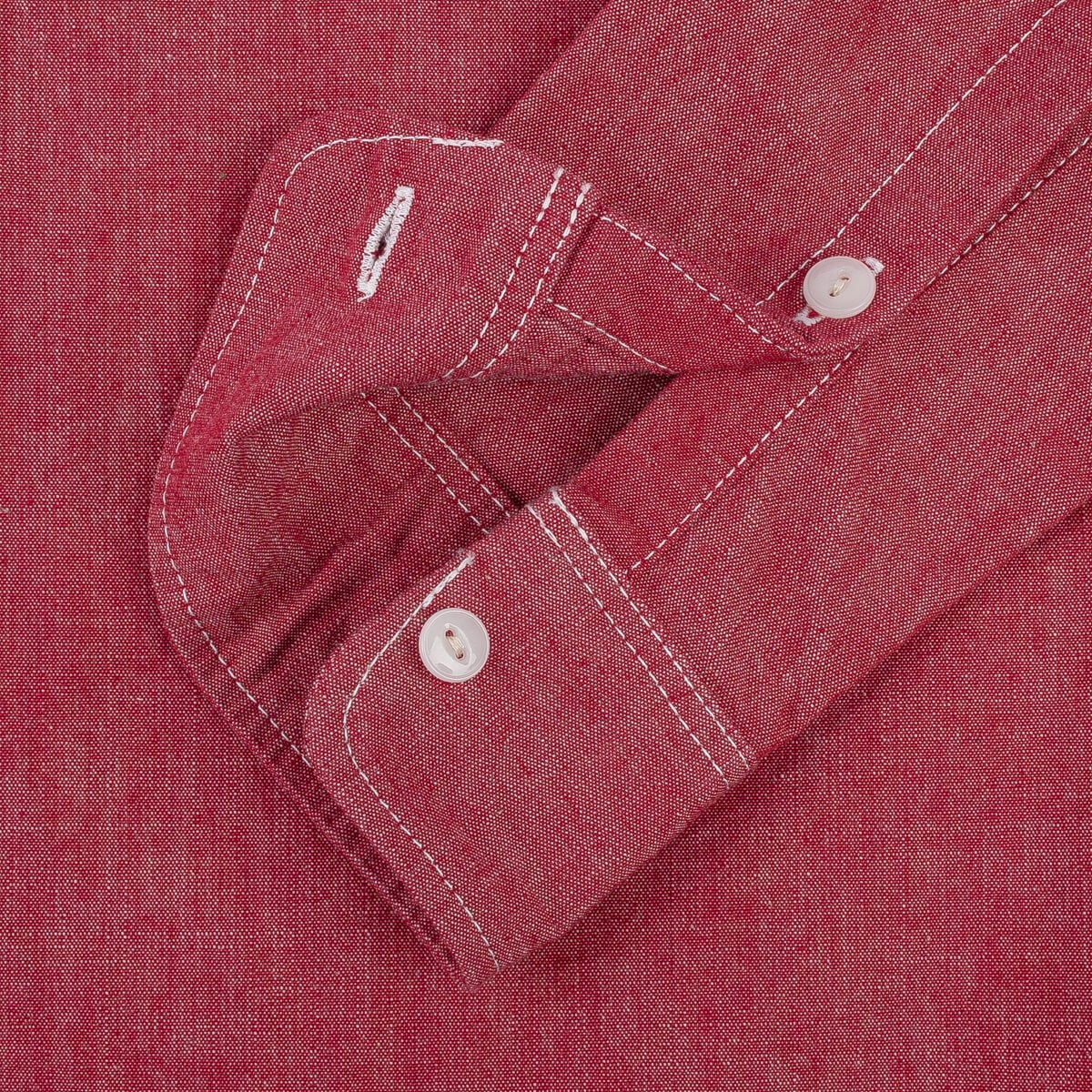 IHSH-363-RED 10oz Organic Chambray Work Shirt - Red - 14