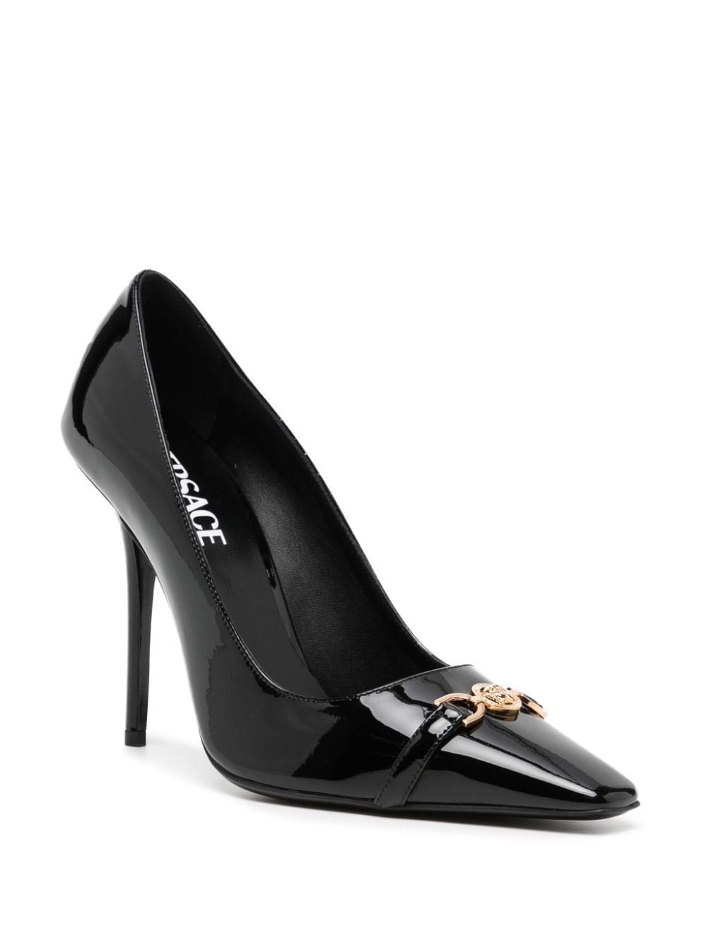 patent-finish 110mm leather pumps - 2