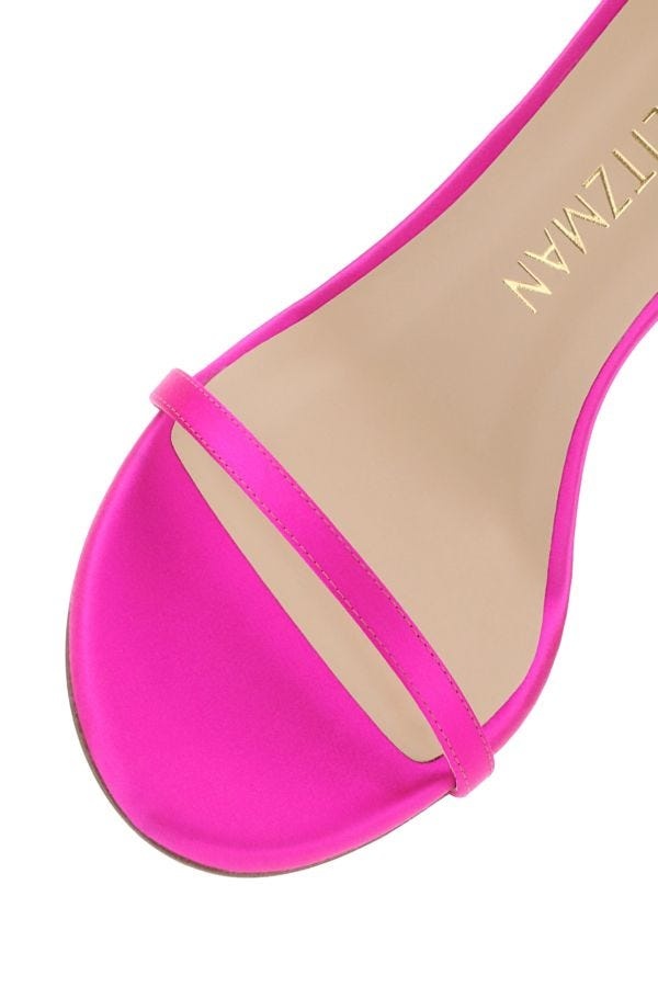 Fuchsia satin Barelynude 100 sandals - 4